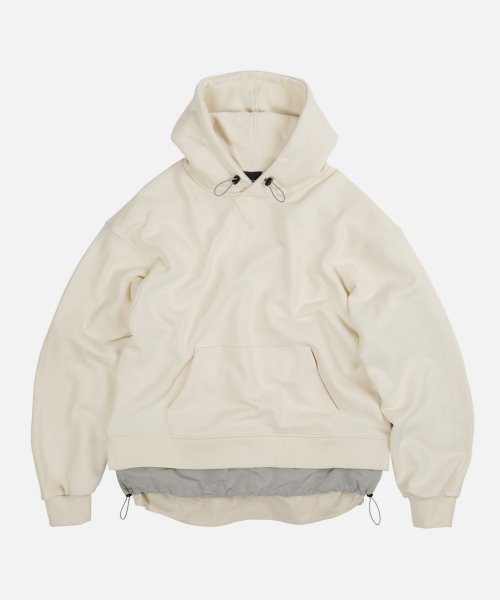 DOUBLE LAYERED HOODY _ IVORY