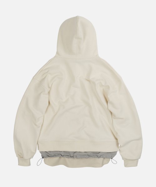 DOUBLE LAYERED HOODY _ IVORY