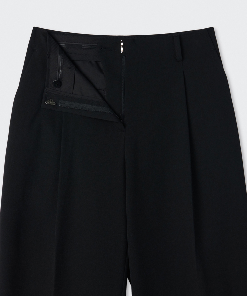 Women's Waistbandless Wide Slacks [Black] thumbnail 5