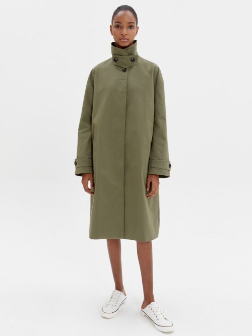 хлопковый-CANVAS TRENCH COAT KHAKI