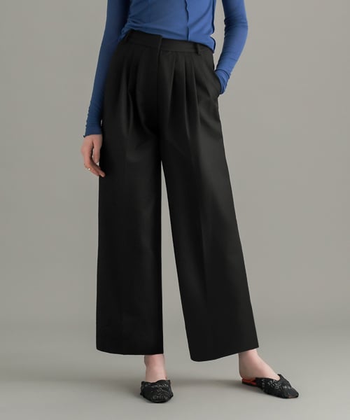 Широкие брюки со складками (Black)
