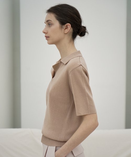 CUBAN COLLAR SHORT SLEEVED KNIT рубашка BE