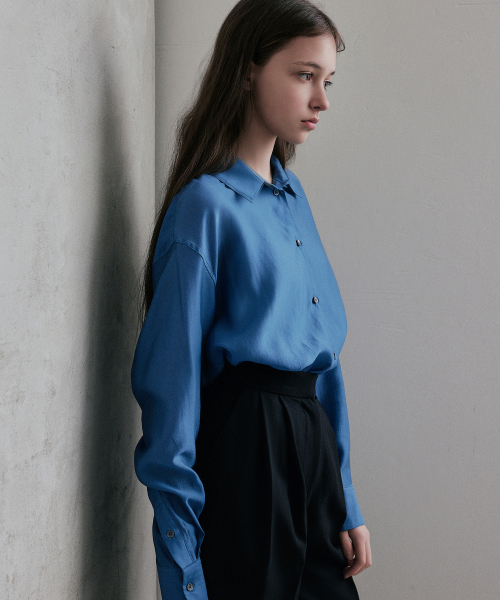 Атласная рубашка Sandy, Blue