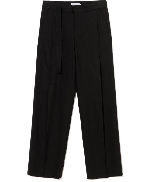 MUSINSA  COSTUME O'CLOCK Belt Linen One Tuck Wide Pants Black  COOSPT178BLACK