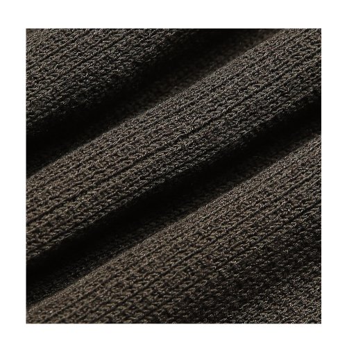 Combination collar knit Brown
