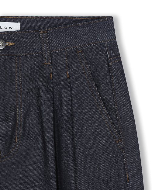 WIDE FIT TWO TUCK SELVAGE DENIM PANTS INDIGO