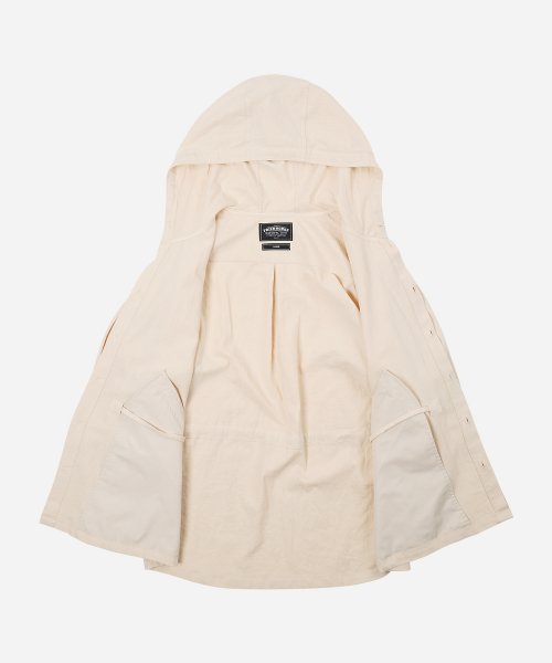 LINEN FISHTAIL SHIRT JACKET _ CREAM BEIGE