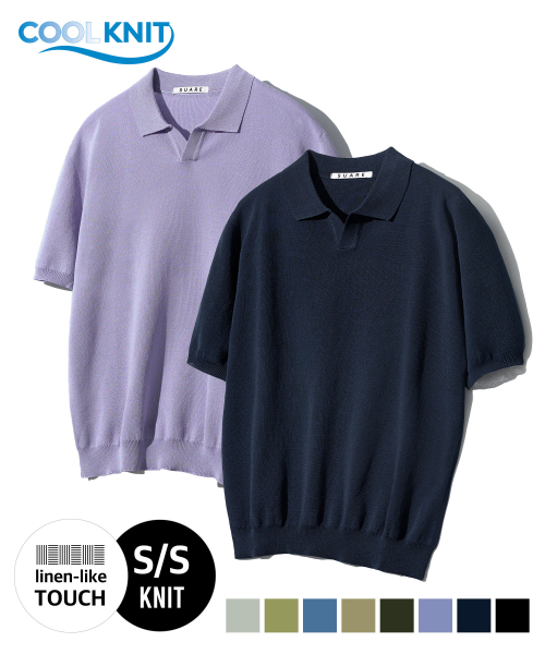 LINEN COLLAR HALF KNIT