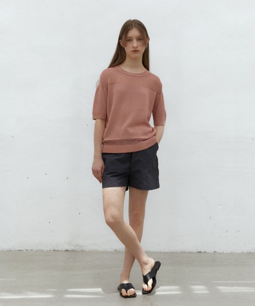 21SR SAND HALF KNIT FLAMINGO