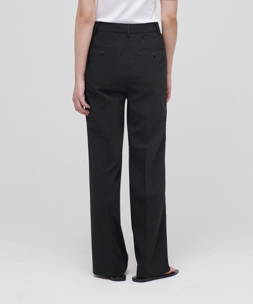 [Cooltandard] Women's Wide Hidden Banding Slacks [Black] thumbnail 4
