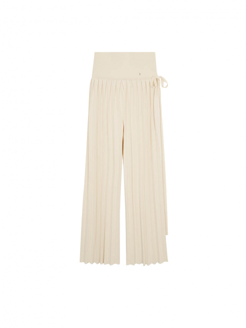 Pleats Flight Pants Long 40 Vanilla