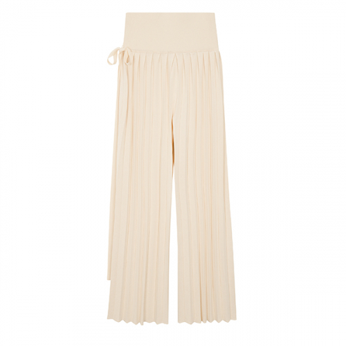 Pleats Flight Pants Long 40 Vanilla