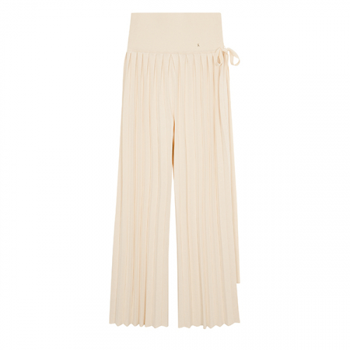 Pleats Flight Pants Long 40 Vanilla