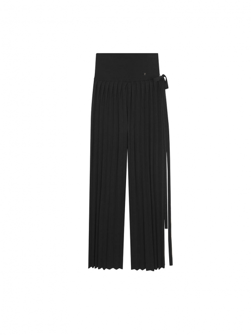 Pleats Flight Pants Long 40 Rich Black