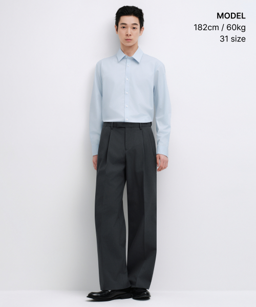 REAL WIDE HIDDEN BANDING SLACKS GREY