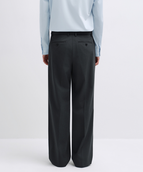 REAL WIDE HIDDEN BANDING SLACKS GREY