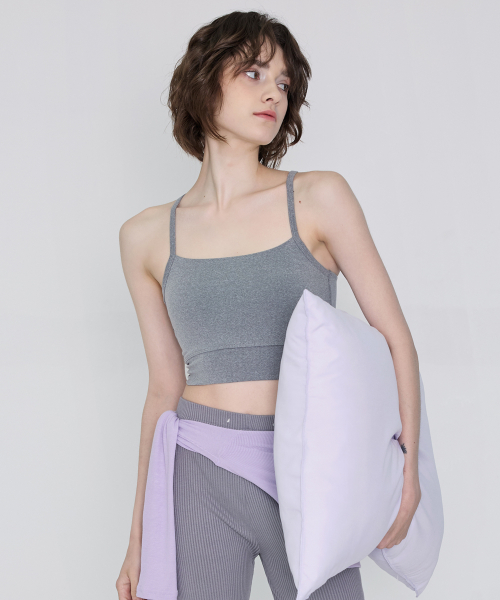 Женский кроп-топ для йоги DEVI-TS0032-Grey, пилатес Phenomi
