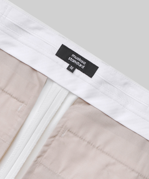 Wide Hidden Banding Slacks [White] thumbnail 5