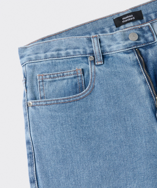 STRAIGHT DENIM PANTS [LIGHT INDIGO] thumbnail 6