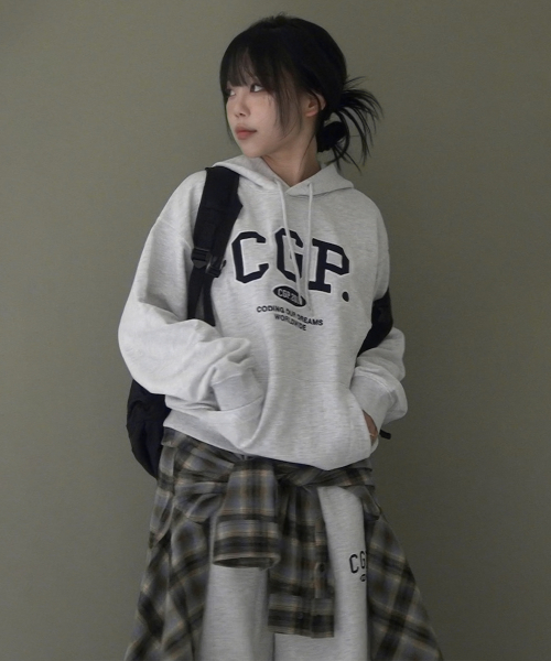 MUSINSA Codegraphy CGP ARCH LOGO HOODIE MELANGE GRAY