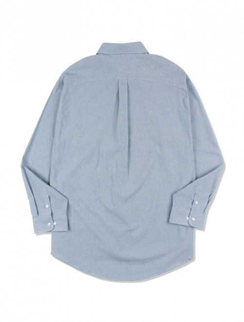 Рубашка UNISEX полуоверсайз в полоску с вышивкой Light Blue (FCB3SH305M)