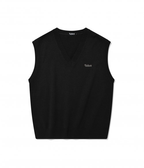 V-neck вязаный жилет Black