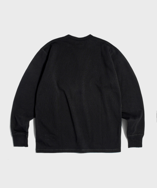 Vintage Long Sleeve Henley рубашка чёрный