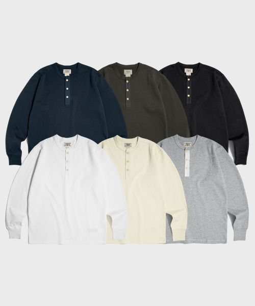 Vintage Long Sleeve Henley рубашка чёрный