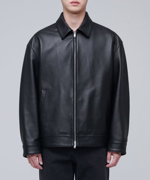 Оверсайз куртка из кожи ягненка [Black]