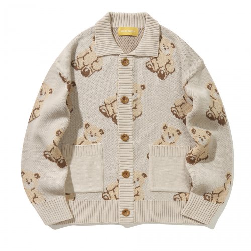 MUSINSA | メインブース Teddy Bear Cardigan (CREAM)