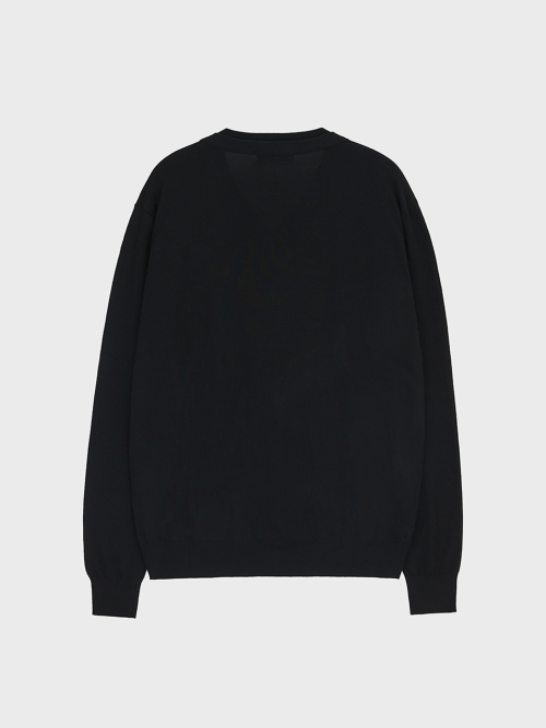 MUSINSA | NOIRER Cashmere Layered Pullover Cardigan Knit (Black)
