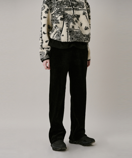 Двухцветные велюровые брюки Two Tone Velour Pant_Black