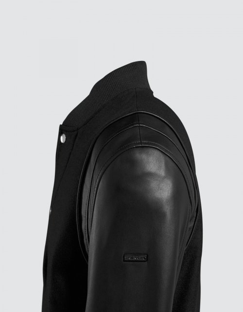 Кожаная куртка стедиум (Black/Black/Black)