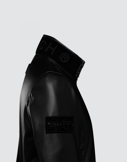 Кожаный тренч-харрингтон (Black/Black/Black)