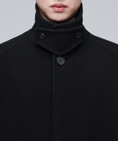 CASHMERE BLEND OVERSIZED BALMACAAN COAT [BLACK] thumbnail 6