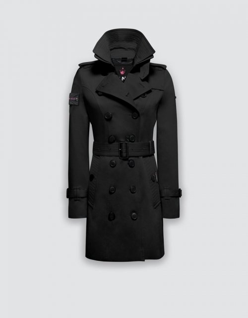 Приталенный тренч (BLACK/PINK/BLACK)