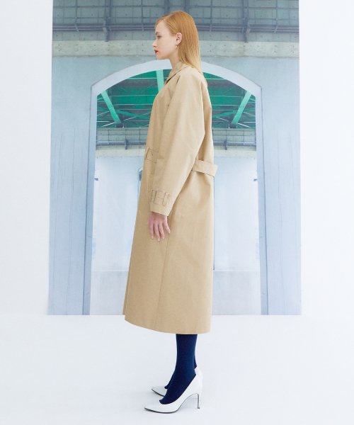 Однобортный тренч с вышивкой Beige