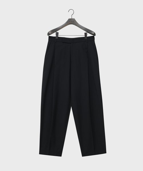 Летние шерстяные широкие слаксы с одной складкой (Black)