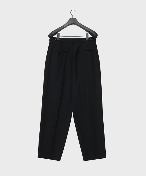 Летние шерстяные широкие слаксы с одной складкой (Black)