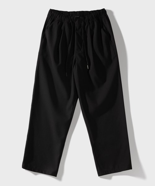 Свободные брюки на резинке с защипом (Black)