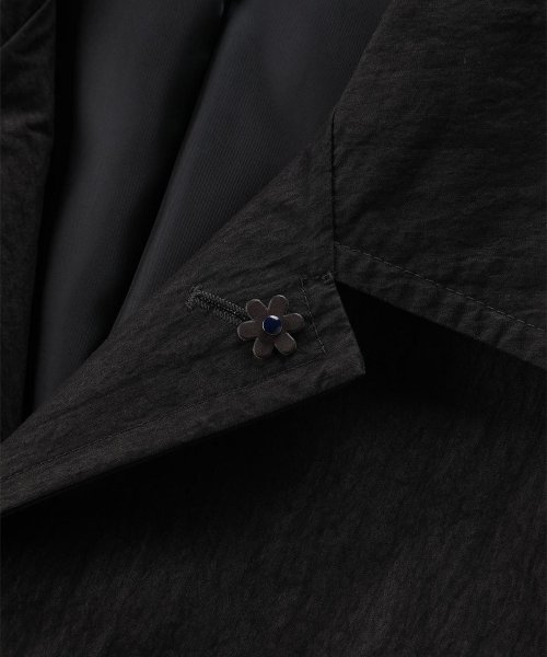 Тренч из смесового хлопка с воротником [Black]