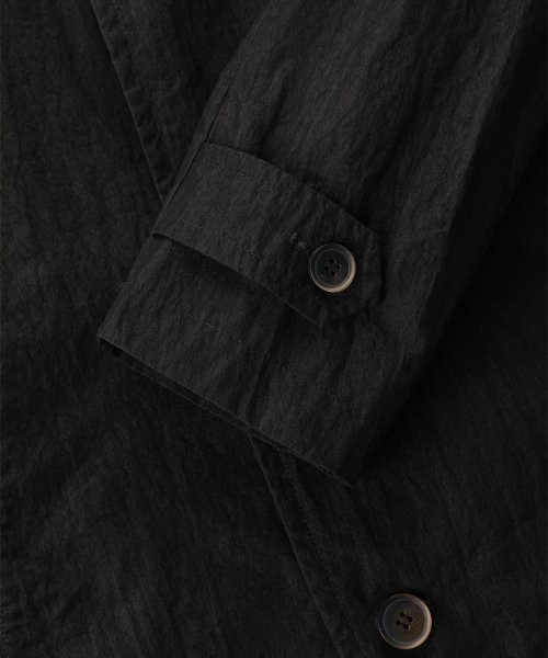 Тренч из смесового хлопка с воротником [Black]