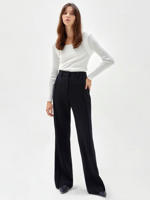 LINED BOOTS CUT TROUSERS черный