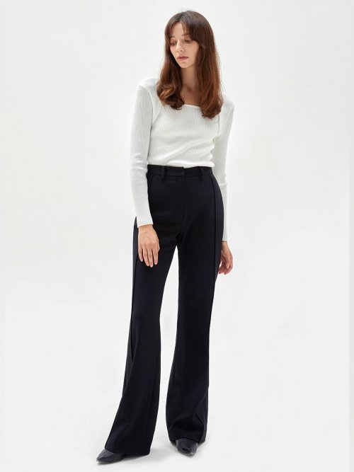 LINED BOOTS CUT TROUSERS черный