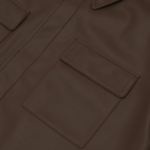 Кожаная рубашка-куртка_Brown