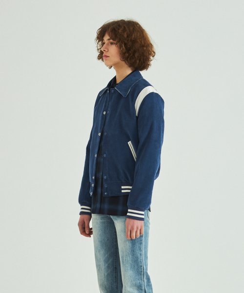 롤링스튜디오(ROLLINGSTUDIOS) CORDUROY VARSITY JACKET ROYAL BLUE