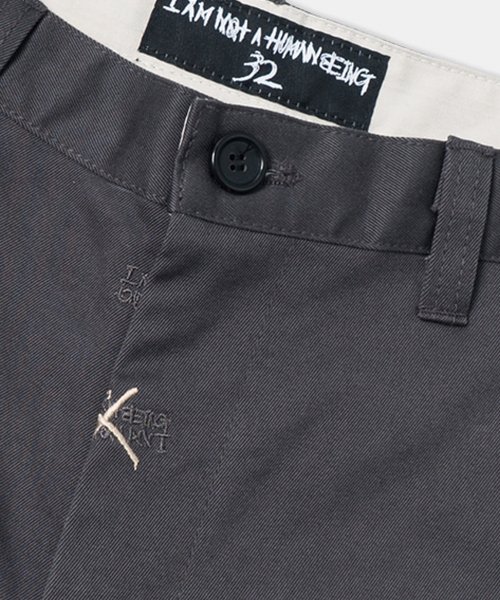 LOGO ALLOVER WORK PANTS - CHARCOAL