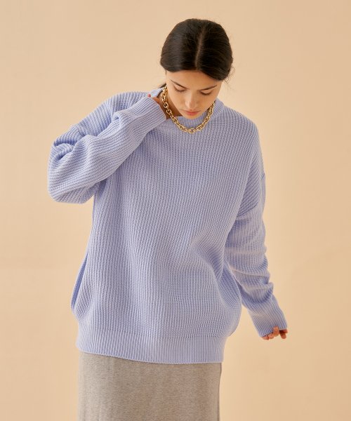 Soft круглый горловой оверсайз свитер Sky Blue