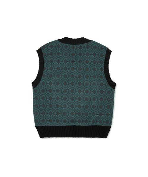 Жилет из шерстяного жаккарда KNT029m(GREEN)