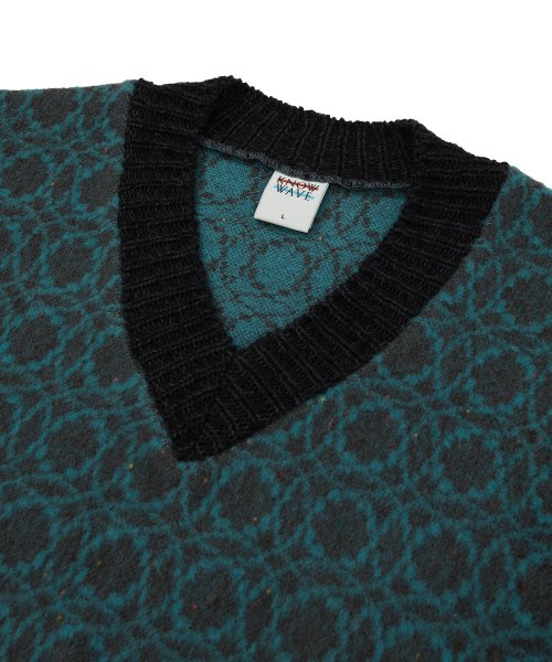 Жилет из шерстяного жаккарда KNT029m(GREEN)